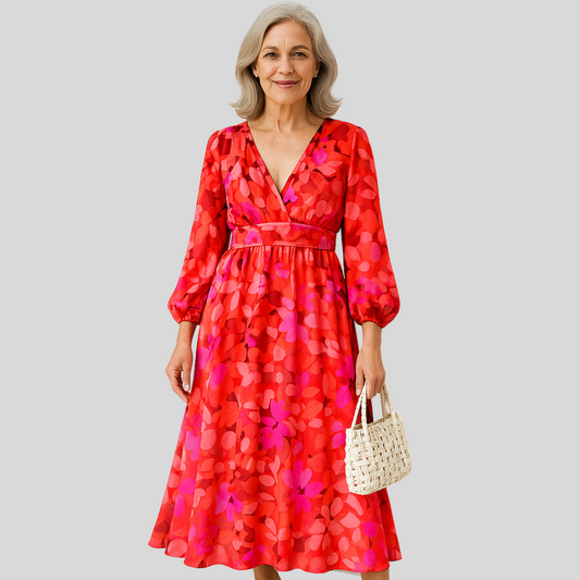 Ariel | Duże kwieciste sukienki midi