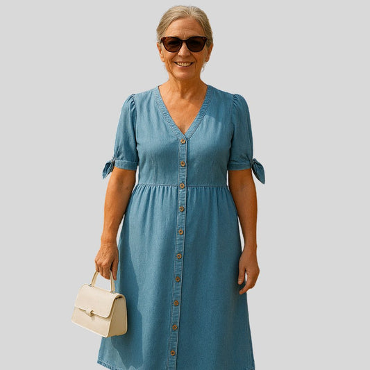 Murphy'ego | Sukienka dżinsowa z eleganckimi detalami