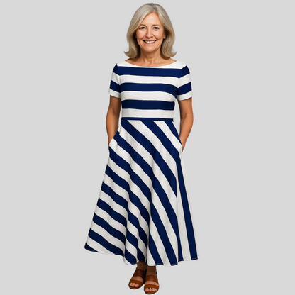 Alija | Ręcznie robione długie sukienki w paski