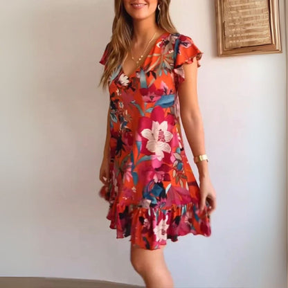 Amura | Sukienki z dekoltem w kształcie V i falbankami