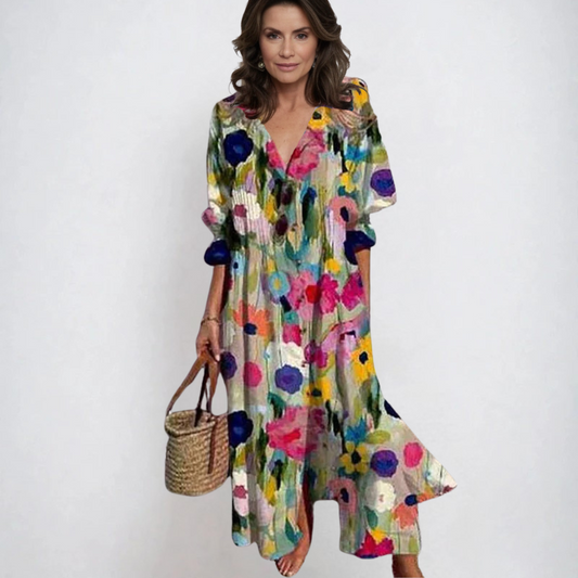 Katarzyna | Boho sukienka o nakładam kroju