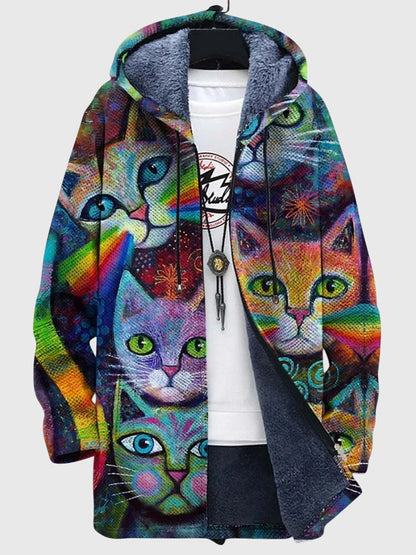 Casa | Kurtka z artystycznym nadrukiem