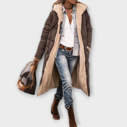 Przytulny Płaszcz z Futrzanym Wnętrzem
