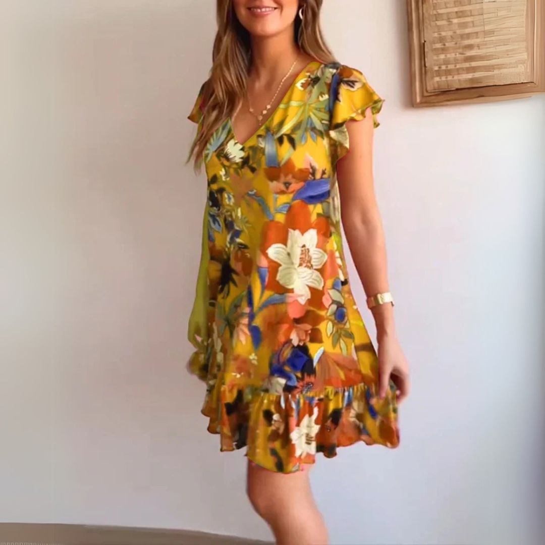 Amura | Sukienki z dekoltem w kształcie V i falbankami