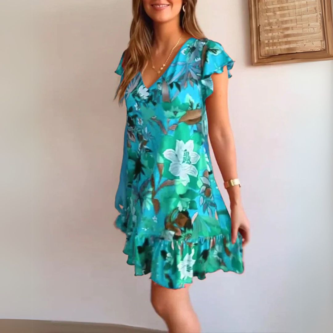 Amura | Sukienki z dekoltem w kształcie V i falbankami