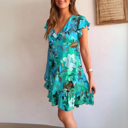 Amura | Sukienki z dekoltem w kształcie V i falbankami