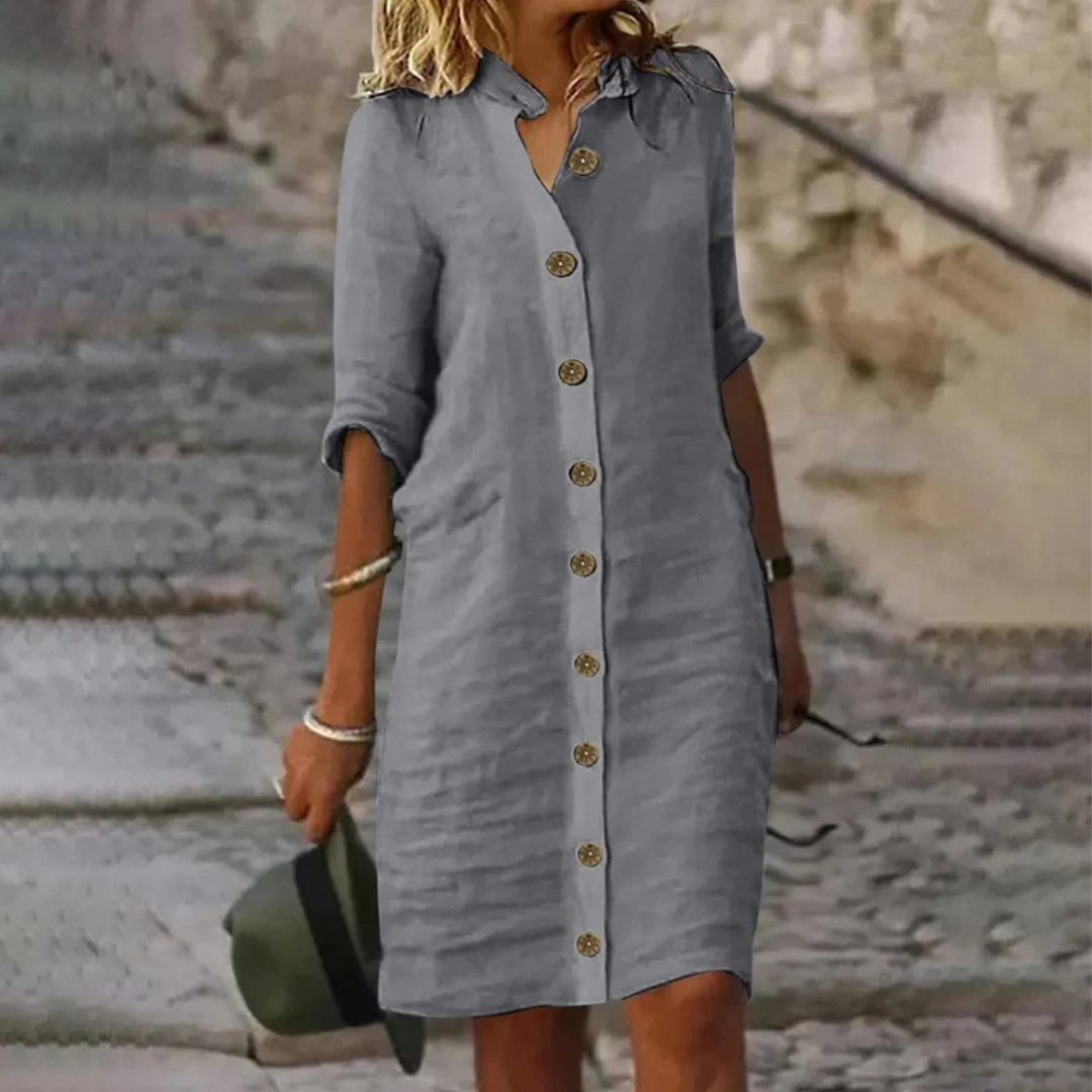 Roksana | Stylowa i wygodna sukienka midi-koszulowa