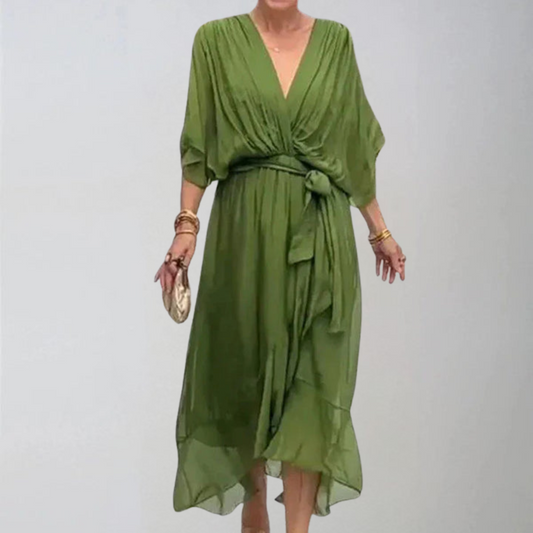 Łaska Avy | Sukienka midi z falbanami